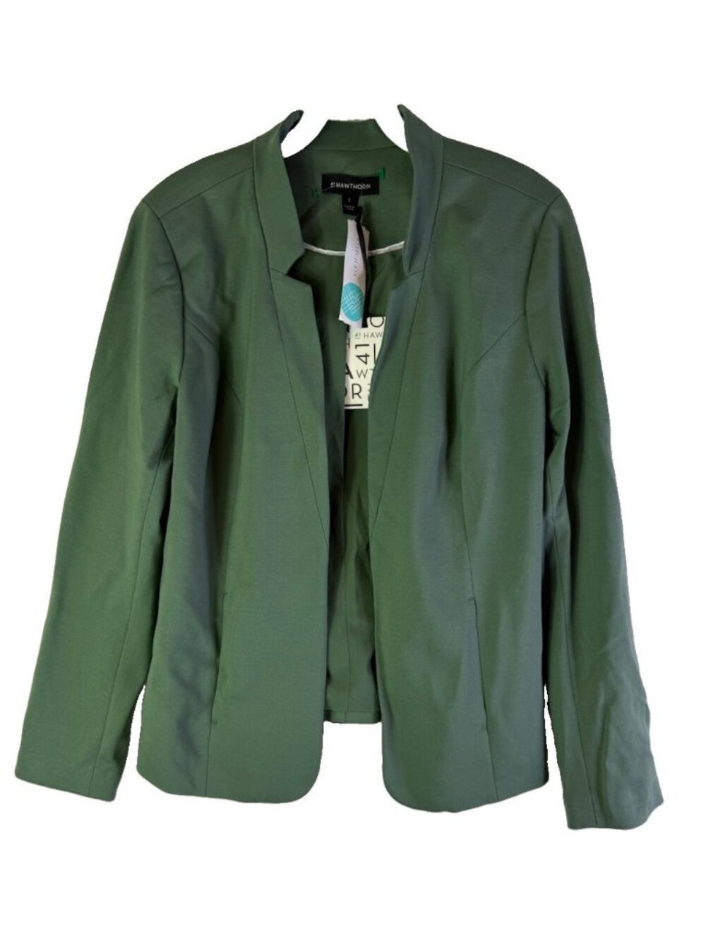 New 41 Hawthorn Froswick Notched Collar Ponte Blazer Olive